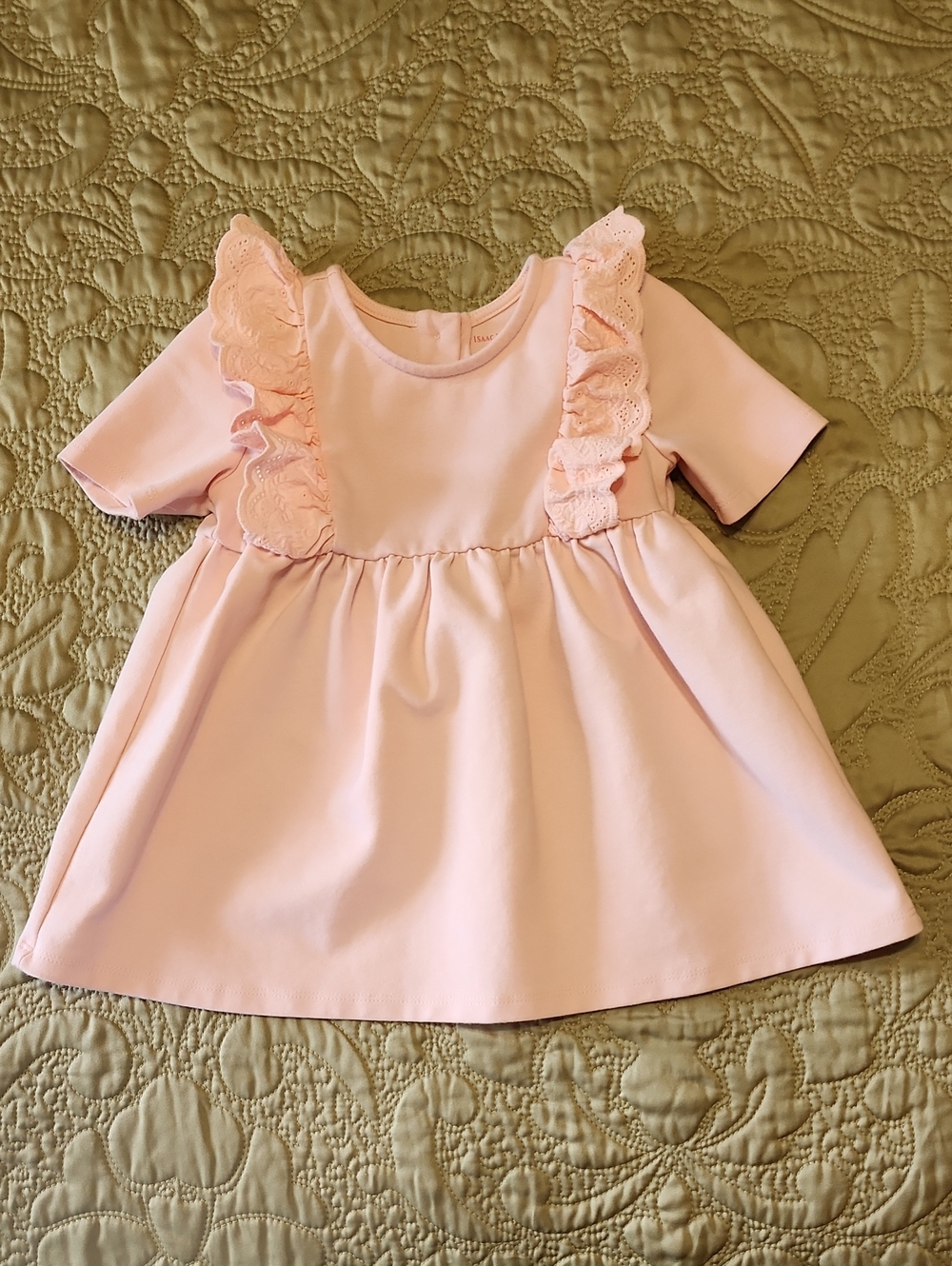 Pink Ruffle Lace-Trim Kids Dress Isaac Mizrahi